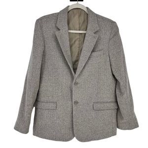Kirrin Finch Wool Tweed Blazer Cream Herringbone Suit Jacket Sport Coat XL